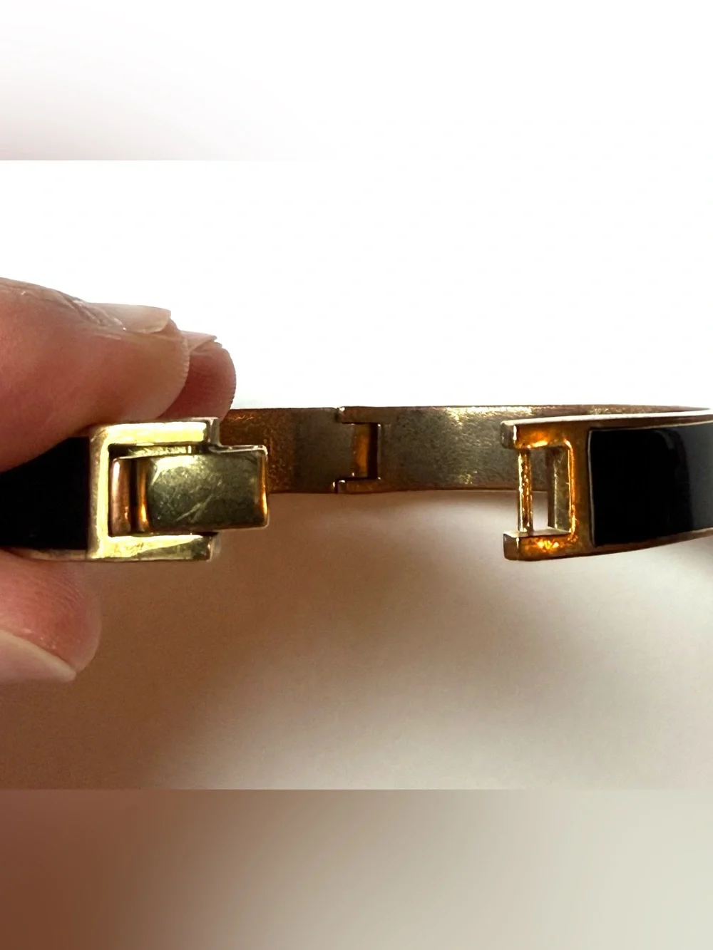 kate spade Gold and Black Heart Cutout Enamel Bangle Bracelet - Picture 7 of 7
